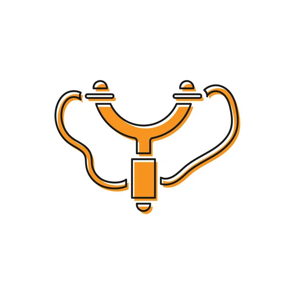 Иконка Orange Slingshot Выделена Белом Фоне Вектор — стоковый вектор