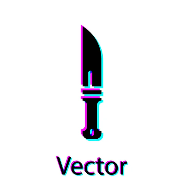 Ikona Nože Black Hunter Izolovaná Bílém Pozadí Vojenský Nůž Vektor — Stockový vektor