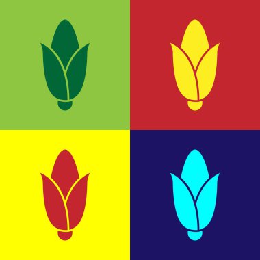 Pop Art Corn simgesi renk arkaplanında izole edildi. Vektör.