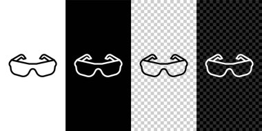 Gözlük simgesini siyah beyaz arkaplanda izole et. Gözlük çerçevesi sembolü. Vektör.