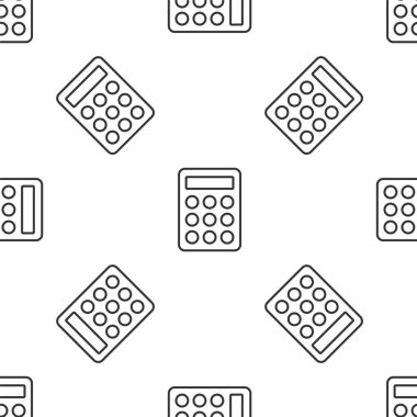 Gri çizgi şifre koruması ve güvenlik erişim simgesi beyaz arka planda izole edilmiş kusursuz desen. Güvenlik, güvenlik, koruma, gizlilik kavramı. Vektör.