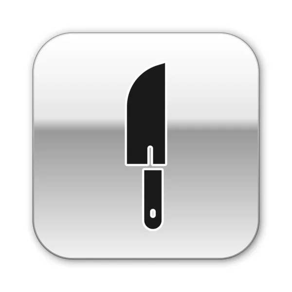 Icône Couteau Noir Isolé Sur Fond Blanc Symbole Couverts Bouton — Image vectorielle