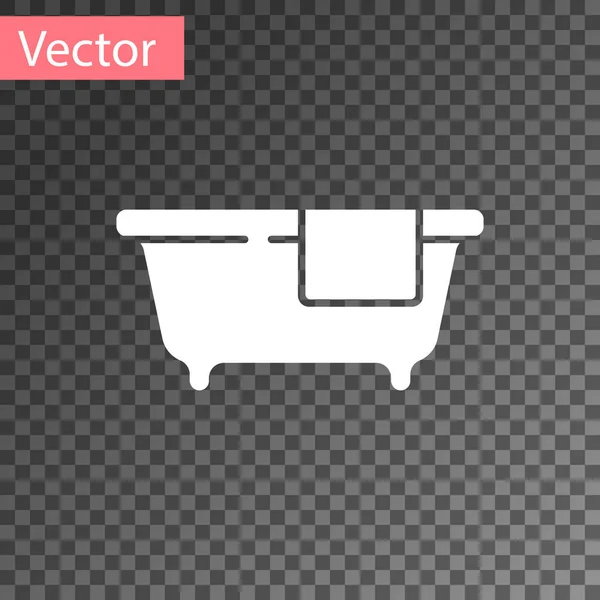 White Bathtub Icon Isolated Transparent Background Vector — Stock Vector