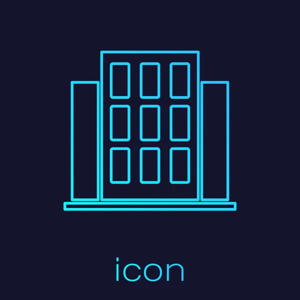 Ligne Turquoise Icône Maison Isolée Sur Fond Bleu Symbole Domestique — Image vectorielle