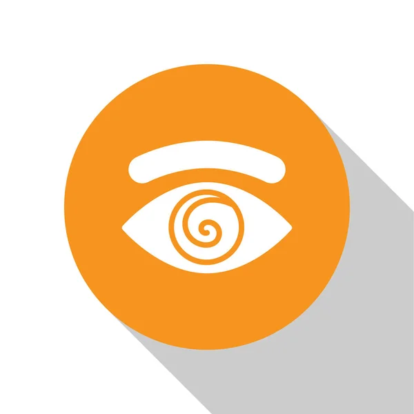 Иконка Белый Гипноз Выделена Белом Фоне Человеческий Глаз Спиральной Гипнотической — стоковый вектор