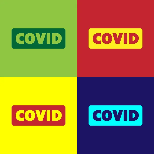 Pop Art Corona Virus Covid Ikona Izolované Barevném Pozadí Bakterie — Stockový vektor