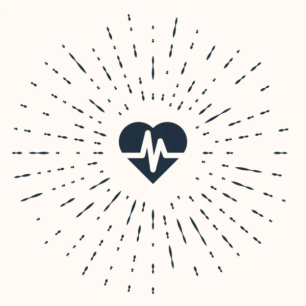 Ікона Страхування Сірого Здоров Ізольована Бежевому Тлі Захист Пацієнта Безпека — стоковий вектор