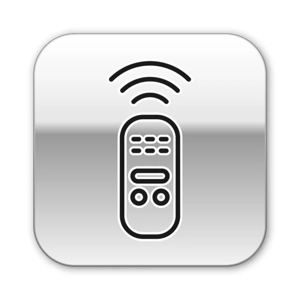 Ligne Noire Smart Icône Système Télécommande Isolé Sur Fond Blanc — Image vectorielle