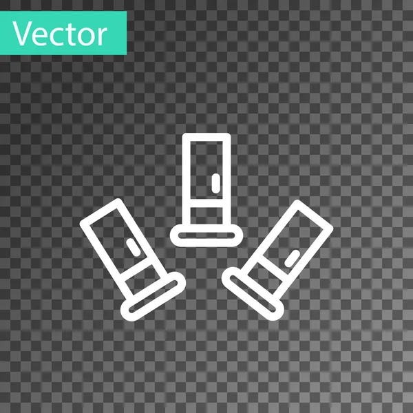 Linha Branca Ícone Cartuchos Isolado Fundo Transparente Cartucho Caçadeira Armas — Vetor de Stock