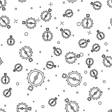 Siyah çizgi tuzak avlama ikonu beyaz arka planda izole edilmiş pürüzsüz desen. Vektör.