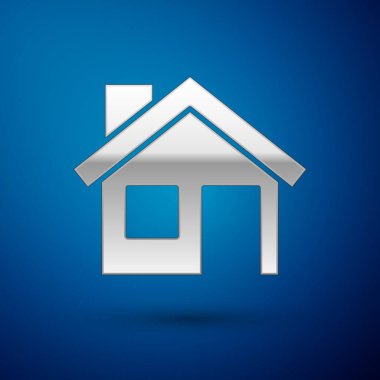Beyaz Saray simgesi mavi arka planda izole edildi. Ev sembolü. Vektör.