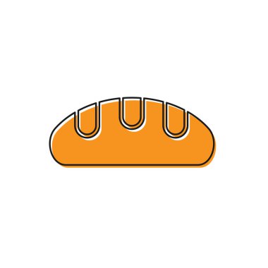 Beyaz arkaplanda turuncu ekmek simgesi izole edildi. Vektör.