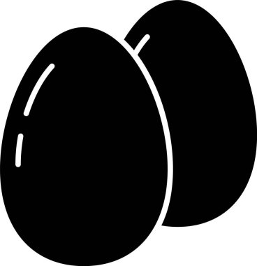 Siyah Tavuk yumurta ikonu beyaz arkaplanda izole edilmiş. Vektör.