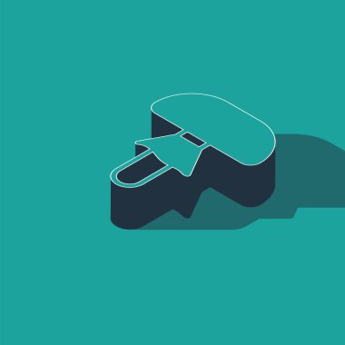 Isometric Mantar simgesi yeşil arkaplanda izole edildi. Vektör.