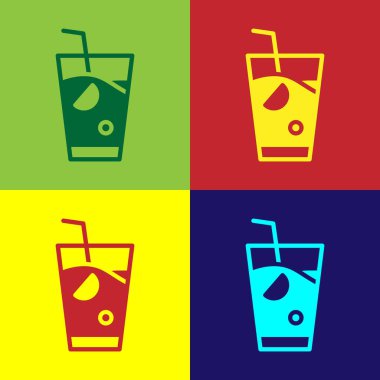 Pop Art Fresh smoothie simgesi renk arkaplanında izole edildi. Vektör.