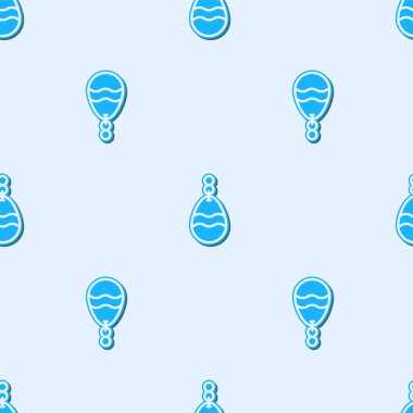 Mavi çizgi balıkçı kaşığı ikonu gri arka planda izole edilmiş pürüzsüz desen. Balık şeklinde olta yemleri. Balık oltası. Vektör.