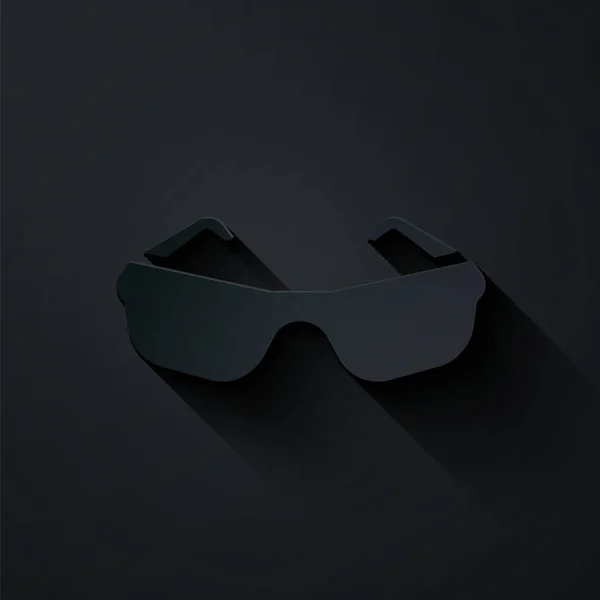 Řez Papíru Brýle Ikona Izolované Černém Pozadí Symbol Brýlového Rámu — Stockový vektor