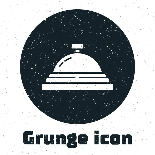 Grunge Hotel Služby Zvonek Ikona Izolované Bílém Pozadí Zvonek Recepci — Stockový vektor