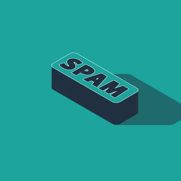 Isometrisches Spam Symbol Isoliert Auf Grünem Hintergrund Vektor — Stockvektor