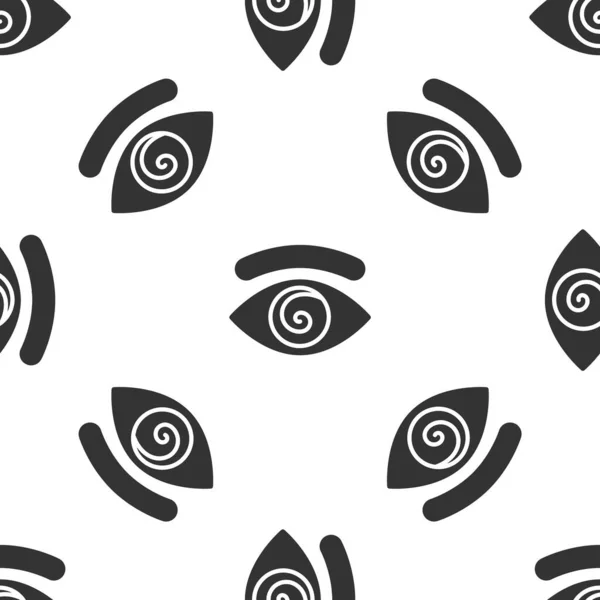 Grey Hypnosis Icon Isolated Seamless Pattern White Background Human Eye — Stock Vector