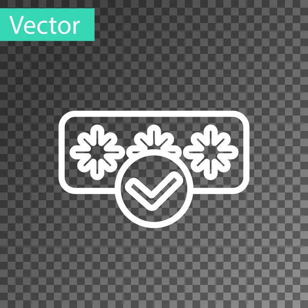 Witte Lijn Wachtwoord Bescherming Veiligheid Pictogram Geïsoleerd Transparante Achtergrond Beveiliging — Stockvector