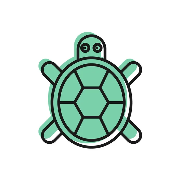 Icono Tortuga Línea Negra Aislado Sobre Fondo Blanco Vector — Vector de stock