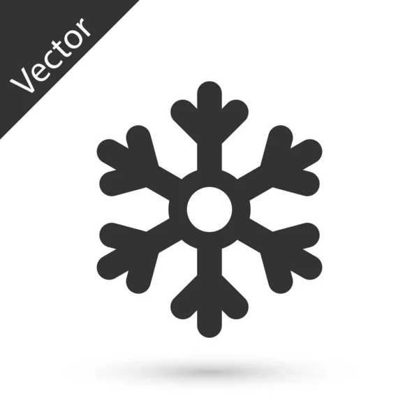 Icône Flocon Neige Gris Isolé Sur Fond Blanc Illustration Vectorielle — Image vectorielle