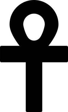 Siyah Haç ankh simgesi beyaz arkaplanda izole edildi. Vektör İllüstrasyonu.