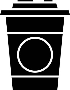 Siyah kağıt cam ikonu beyaz arkaplanda izole edilmiş. Soda bardağı. Taze soğuk içecek sembolü. Vektör İllüstrasyonu.