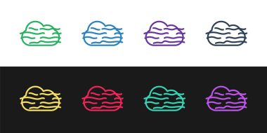 Sis ve bulut simgesi siyah ve beyaz arkaplanda izole edildi. Vektör İllüstrasyonu.