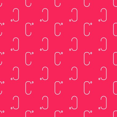 Beyaz çizgi Celsius simgesi kırmızı arkaplanda izole edilmiş. Vektör İllüstrasyonu.