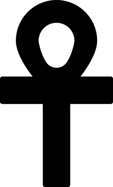 Черный Крест Икона Ankh Изолированы Белом Фоне Векторная Миграция — стоковый вектор