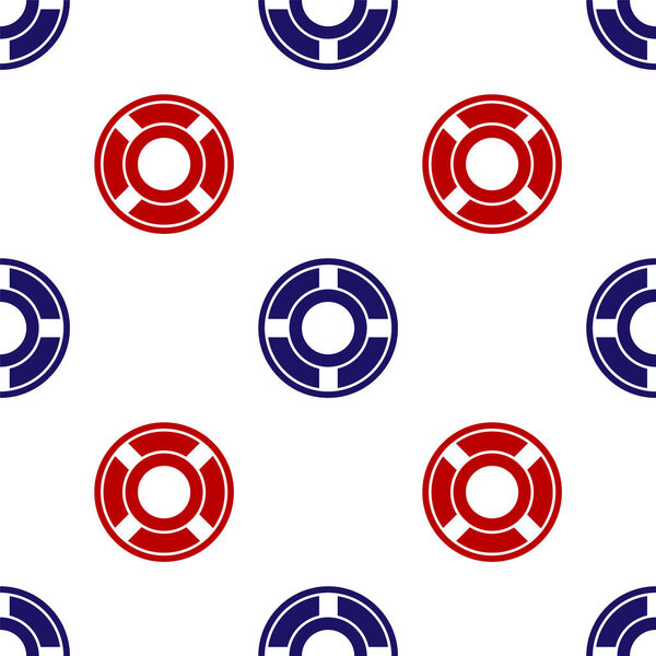 Blue and red Ashtray icon isolated seamless pattern on white background.  Vector Illustration.