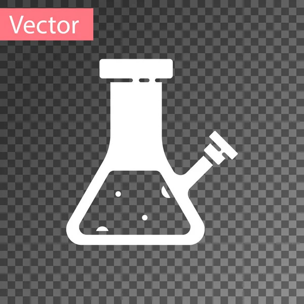 Bong Vetro Bianco Fumare Marijuana Icona Cannabis Isolata Sfondo Trasparente — Vettoriale Stock