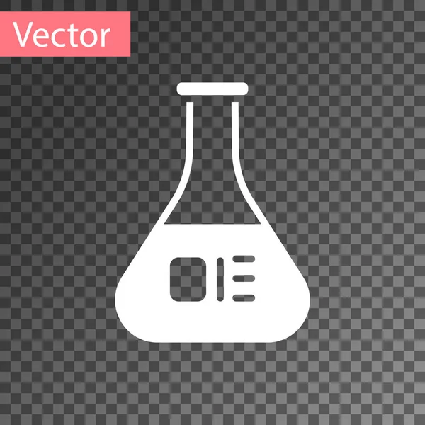Weißes Reagenzglas Und Kolben Chemischen Labortest Symbol Isoliert Auf Transparentem — Stockvektor