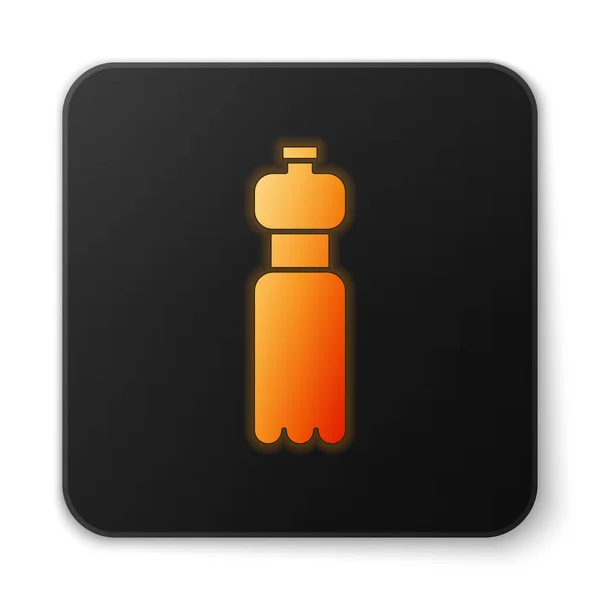 Orange Leuchtende Neonfarbene Flasche Wasser Symbol Isoliert Auf Weißem Hintergrund — Stockvektor