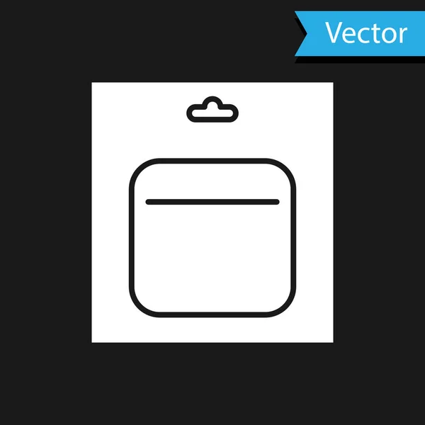 Witte Batterij Pack Pictogram Geïsoleerd Zwarte Achtergrond Bliksemschicht Symbool Vector — Stockvector
