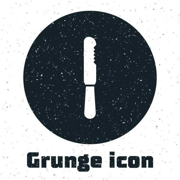 Grunge Icône Jetable Couteau Plastique Isolé Sur Fond Blanc Dessin — Image vectorielle