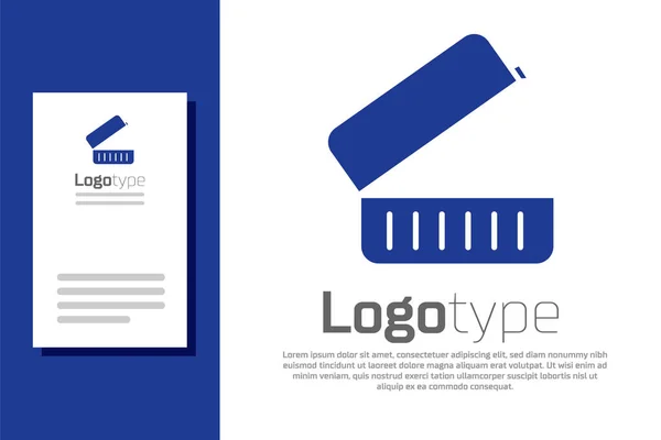 Blue Lunch Box Symbol Isoliert Auf Weißem Hintergrund Logo Design — Stockvektor