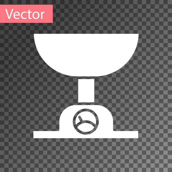Icône Balance Électronique Blanche Isolée Sur Fond Transparent Équipement Mesure — Image vectorielle