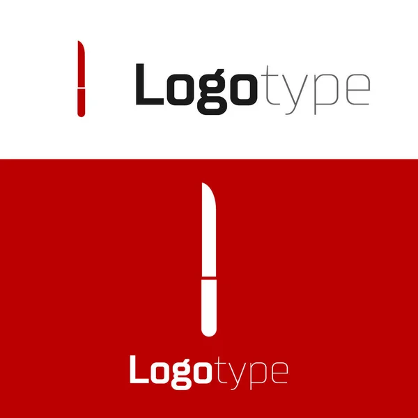 白い背景に赤いナイフアイコンが隔離されています かわいいシンボル ロゴデザインテンプレート要素 ベクターイラスト — ストックベクタ