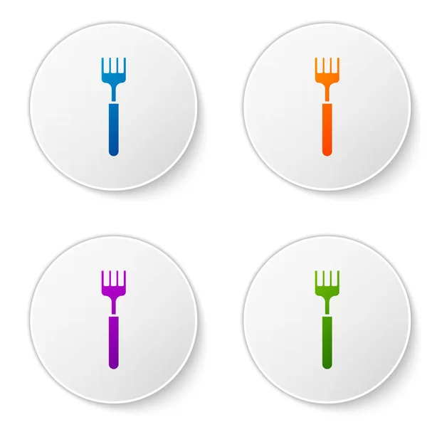 Ikona Color Fork Izolovaná Bílém Pozadí Symbol Příboru Nastavit Ikony — Stockový vektor