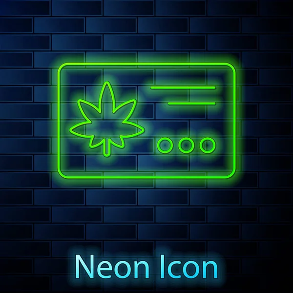 Świecący Neon Linii Kalendarz Marihuana Lub Ikona Liści Marihuany Izolowane — Wektor stockowy