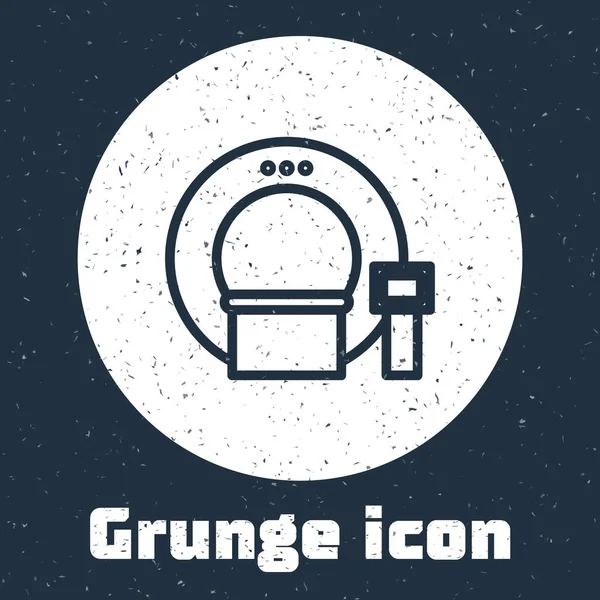 Línea Grunge Icono Tomografía Aislado Sobre Fondo Gris Escáner Médico — Vector de stock