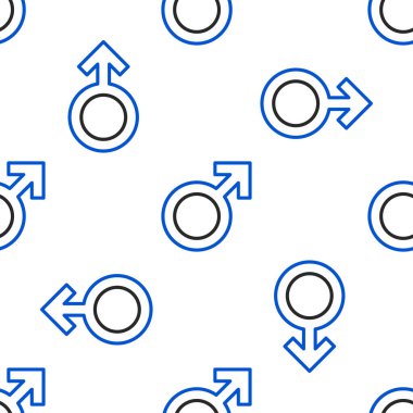 Çizgi erkek cinsiyet sembolü simgesi beyaz arkaplanda izole edilmiş kusursuz desen. Renkli taslak konsepti. Vektör.