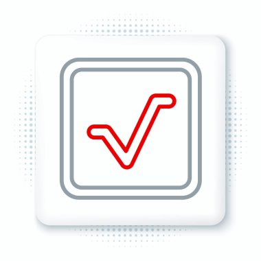 Çizgi kare kök simgesi beyaz arkaplanda izole edildi. Renkli taslak konsepti. Vektör.