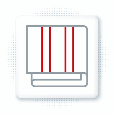 Beyaz arkaplanda çizgi havlu yığını simgesi izole edildi. Renkli taslak konsepti. Vektör.