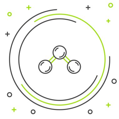 Molekül simgesi beyaz arkaplanda izole edildi. Kimya moleküllerinin yapısı, fen öğretmenlerinin yenilikçi eğitim posteri. Renkli taslak konsepti. Vektör.