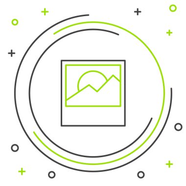 Çizgi Resim simgesi beyaz arkaplanda izole edildi. Renkli taslak konsepti. Vektör.