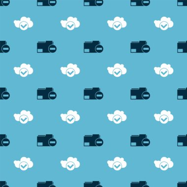 Belge dizinini eksi ve bulut ile işaretleme işaretini pürüzsüz desen ile ayarla. Vektör.